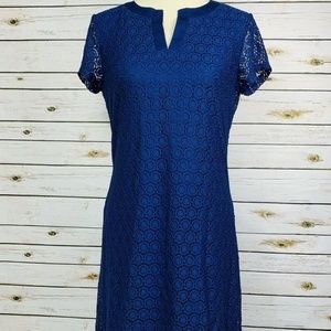 Isaac Mizrahi Live Short Sleeve Stretch Lace Dress